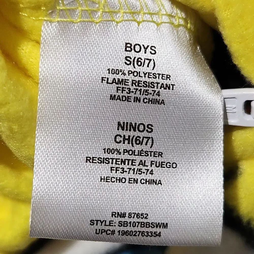Spongebob Pajama Boys Size Small 6-7 Hooded Full Zip